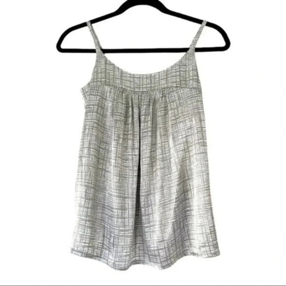 NY&Company silky tank top gray and white XS EUC